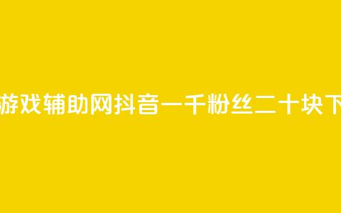 低价游戏辅助网 - 抖音一千粉丝二十块  第1张