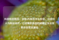 抖音粉丝购买，抖音2万粉丝什么价位，抖音红人与粉丝经济，打造爆款商品的秘籍亿乐社区低价自营货源站