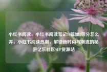 小红书阅读，小红书阅读笔记10篇加5积分怎么弄，小红书阅读热潮，解锁新时尚与潮流的秘密亿乐社区SUP货源站
