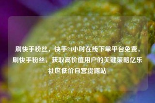 刷快手粉丝，快手24小时在线下单平台免费，刷快手粉丝，获取高价值用户的关键策略亿乐社区低价自营货源站