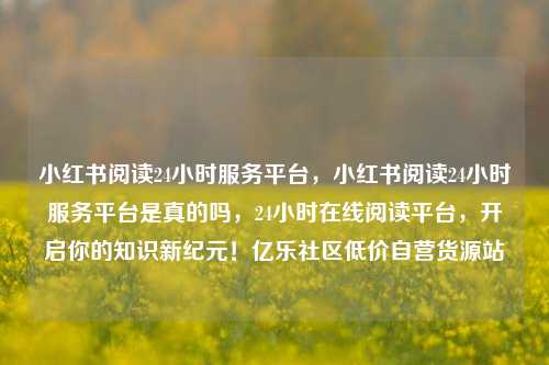 小红书阅读24小时服务平台，小红书阅读24小时服务平台是真的吗，24小时在线阅读平台	，开启你的知识新纪元！亿乐社区低价自营货源站  第1张