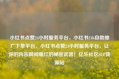 小红书点赞24小时服务平台	，小红书24h自助推广下单平台，小红书点赞24小时服务平台，让你的内容瞬间爆红的秘密武器！亿乐社区SUP货源站  第1张