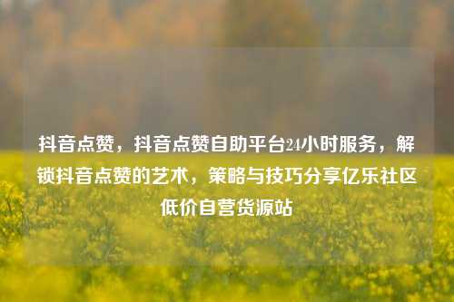 抖音点赞，抖音点赞自助平台24小时服务	，解锁抖音点赞的艺术，策略与技巧分享亿乐社区低价自营货源站  第1张
