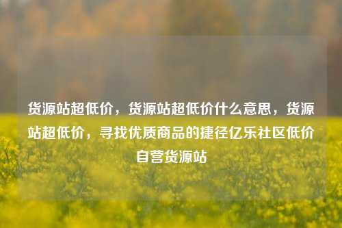 货源站超低价，货源站超低价什么意思	，货源站超低价，寻找优质商品的捷径亿乐社区低价自营货源站  第1张
