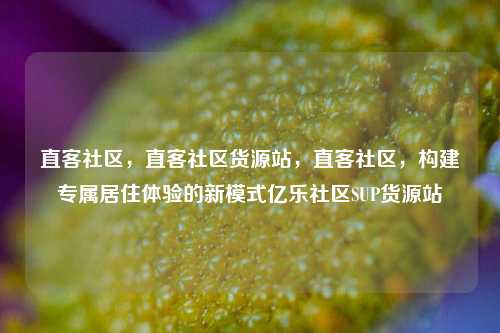 直客社区，直客社区货源站，直客社区	，构建专属居住体验的新模式亿乐社区SUP货源站  第1张