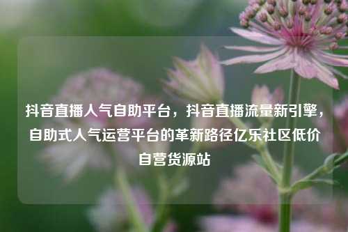 抖音直播人气自助平台，抖音直播流量新引擎	，自助式人气运营平台的革新路径亿乐社区低价自营货源站  第1张