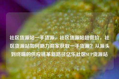 社区货源站一手货源，社区货源站超低价，社区货源站如何助力商家获取一手货源？从源头到终端的供应链革新路径亿乐社区SUP货源站  第1张