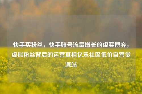 快手买粉丝，快手账号流量增长的虚实博弈	，虚拟粉丝背后的运营真相亿乐社区低价自营货源站  第1张